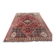 Large red Persian wool rug with red geometric design 2.97 x 2.05 m
