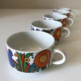 Set of 5 cups Acapulco vintage design 1970