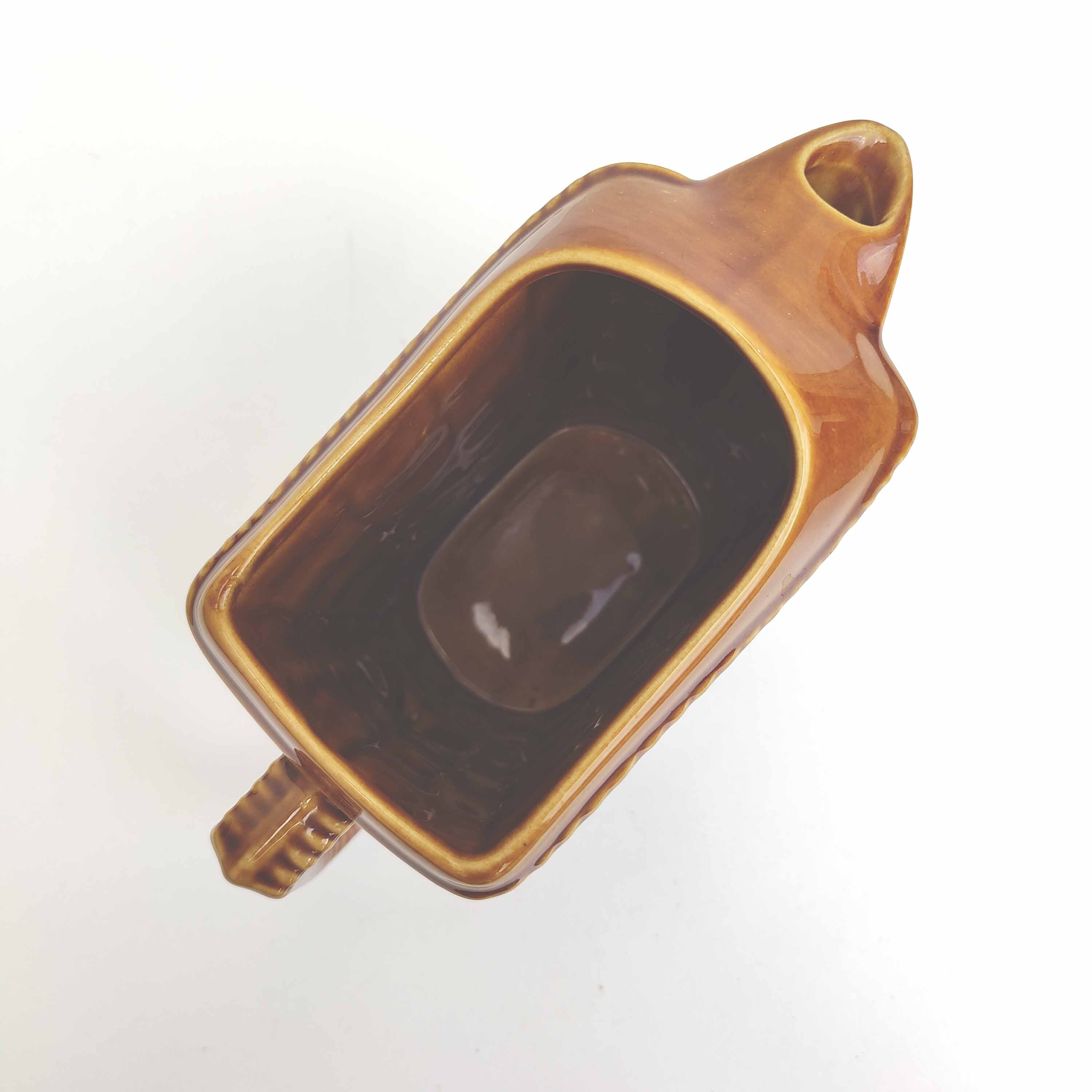 Ceramic pitcher decoration wicker style braided