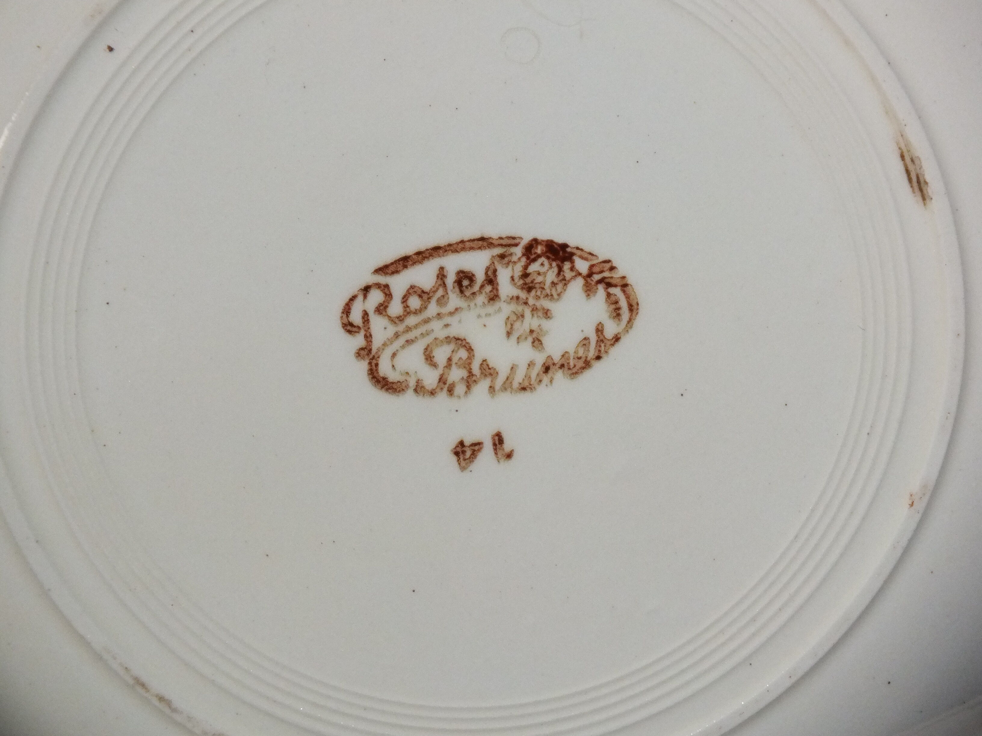 8 vintage hollow plates - Brown Roses