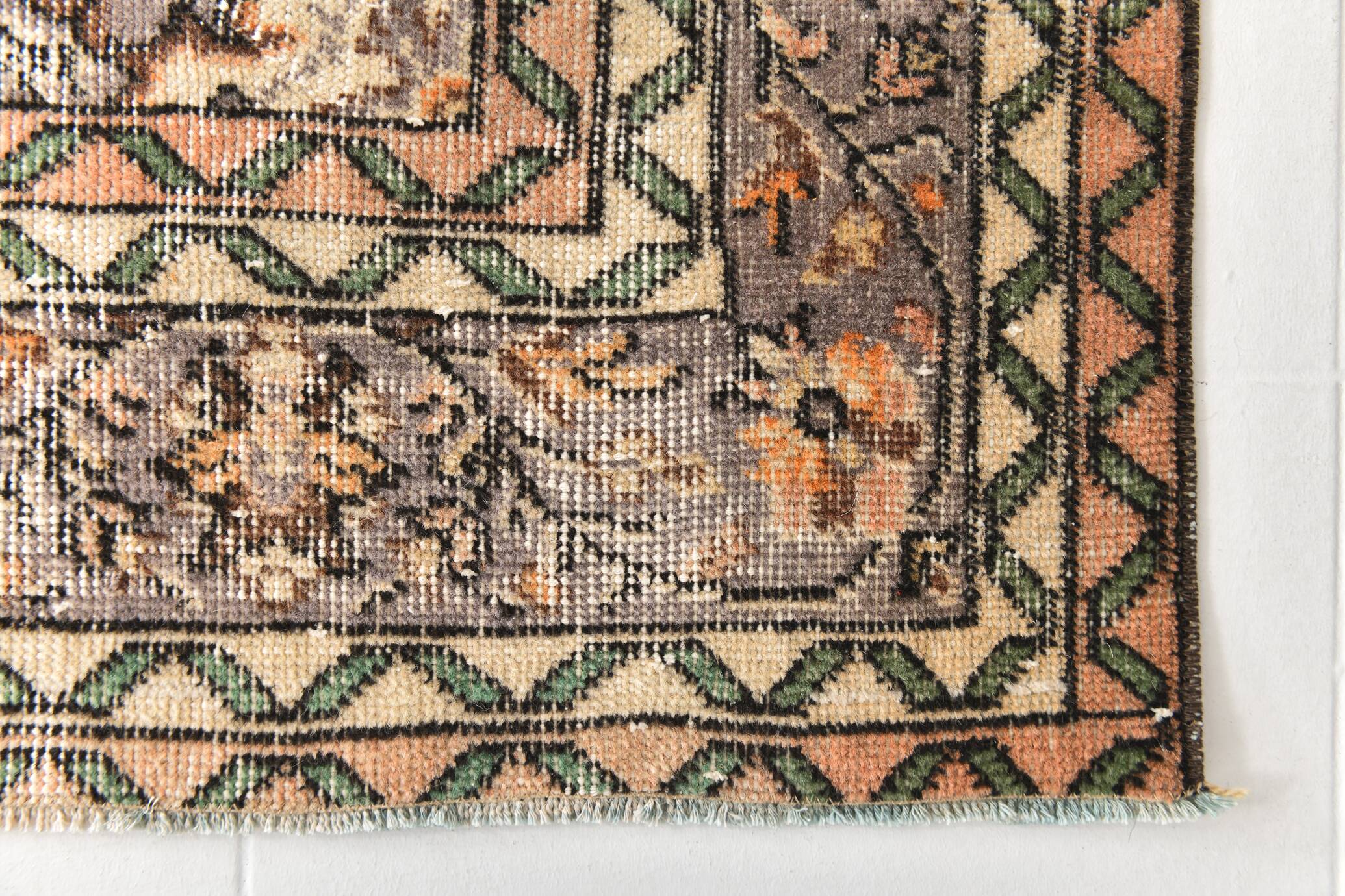 6x9 Sage Green Classic Pattern Turkish Vintage Rug, 170x281 Cm