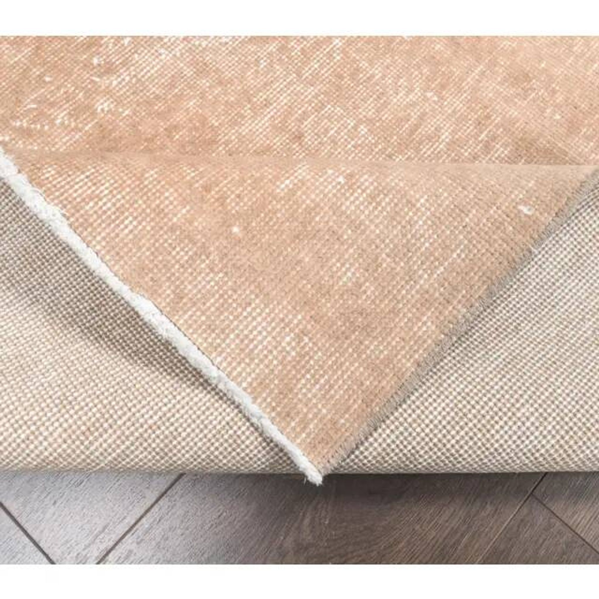Vintage beige-blush Turkish hand-knotted runner 80x290