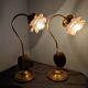 Pair of art deco lamps old gooseneck