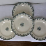 4 vintage flat plates in iron earth from HBC