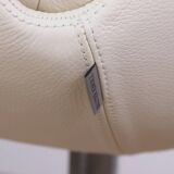 Danish armchair, white leather + chrome steel, model fk 6725 or “tulip chair”, preben fabricius/knoll