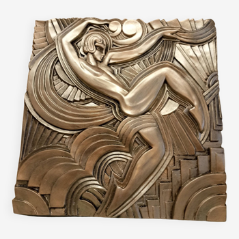 Large bas-relief dancer "Folies bergère" after Maurice Picaud,