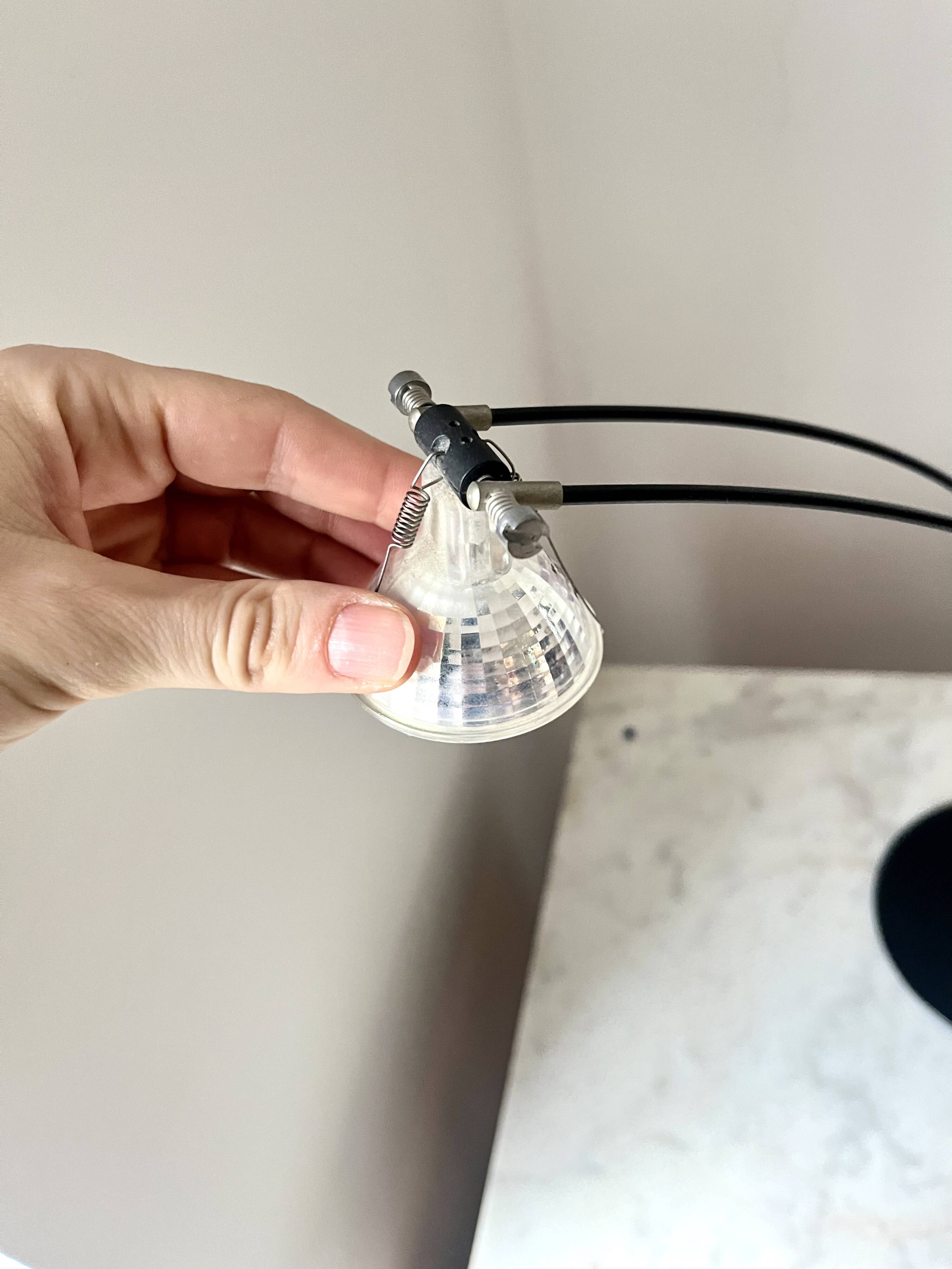 German Vintage Minimalistic table Arc Lamp by Hustadt Leuchten, 1980s