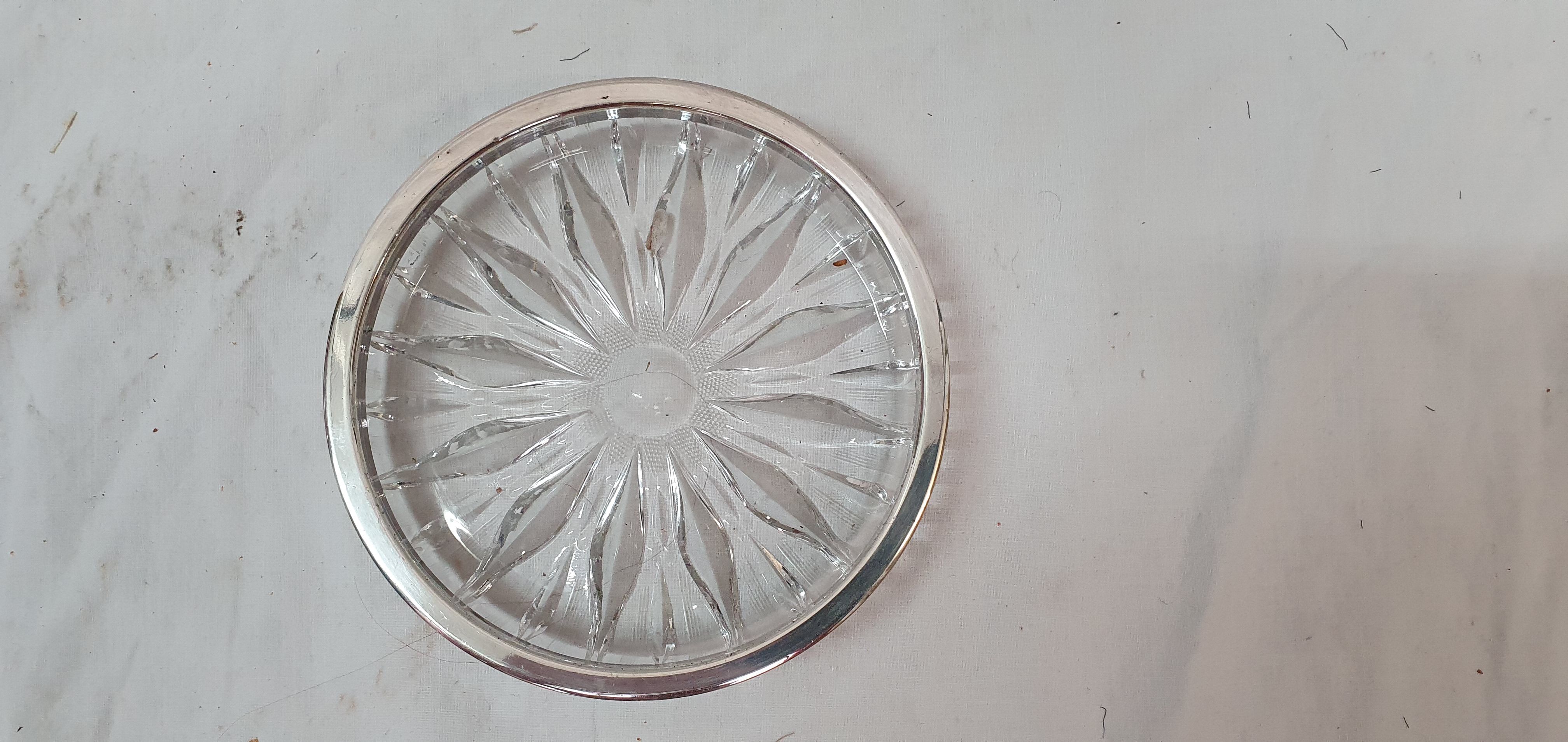 Crystal & silver bottle bottom