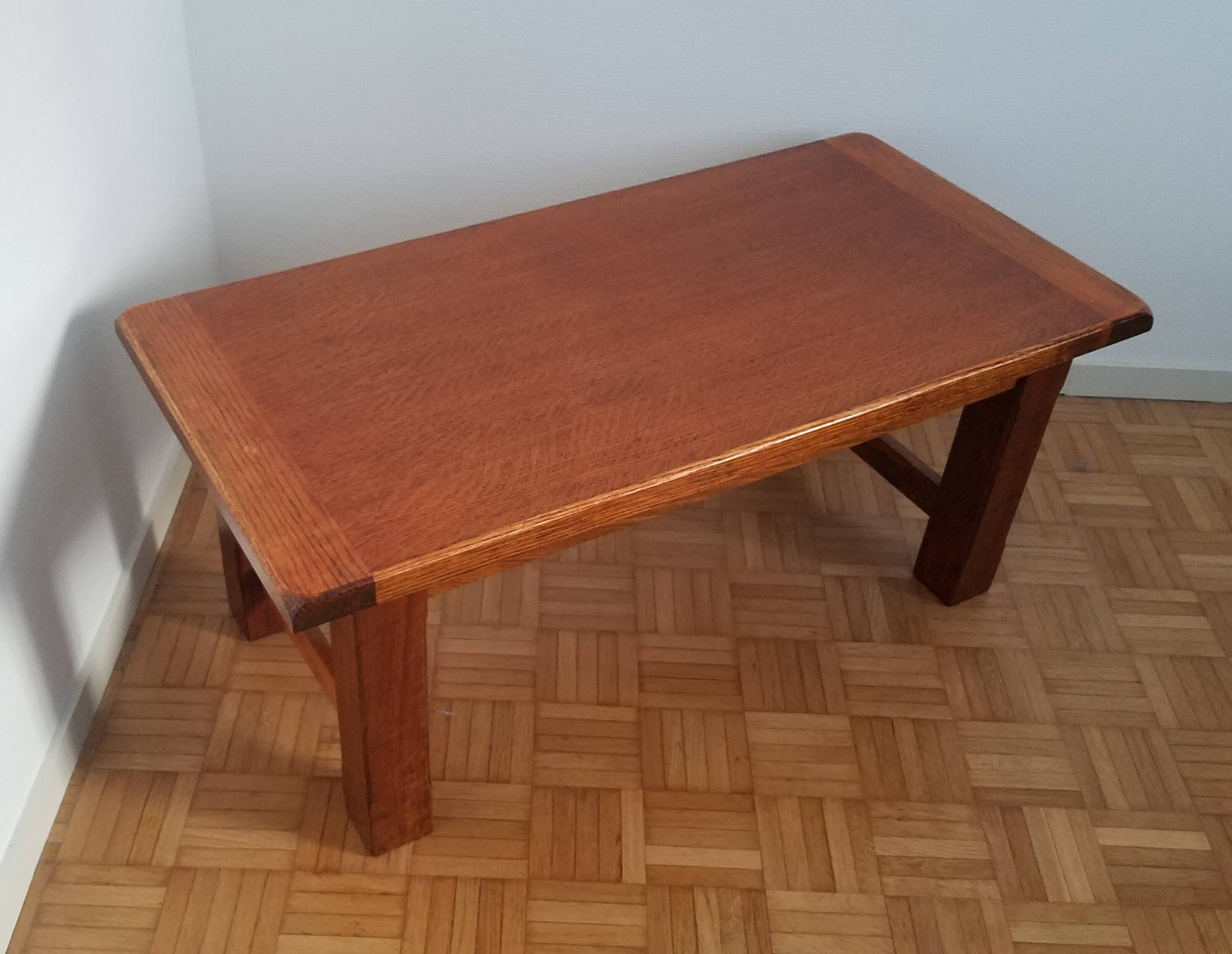 Solid blond oak coffee table