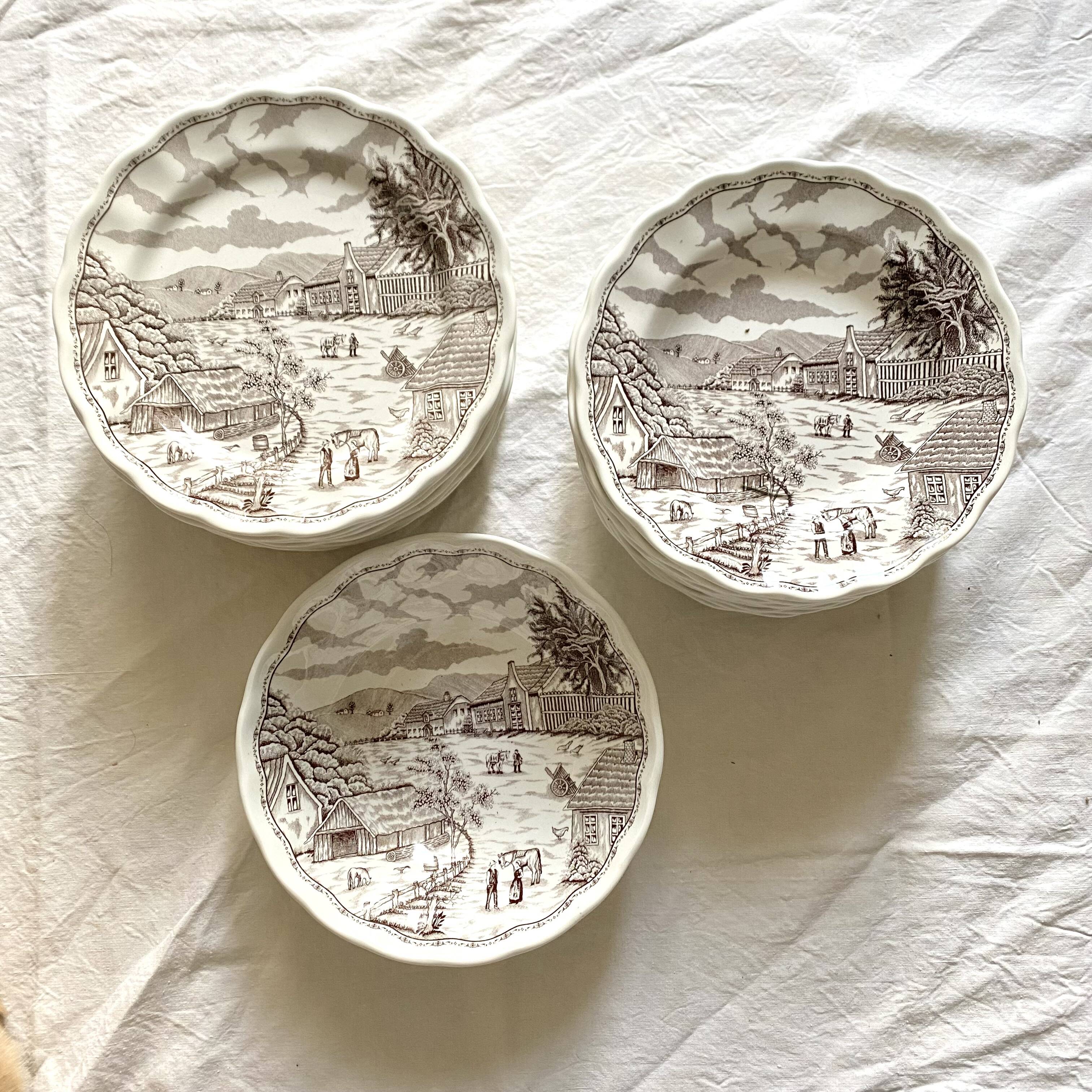 Swiss landscape Italy 25-piece dinner and soup plates