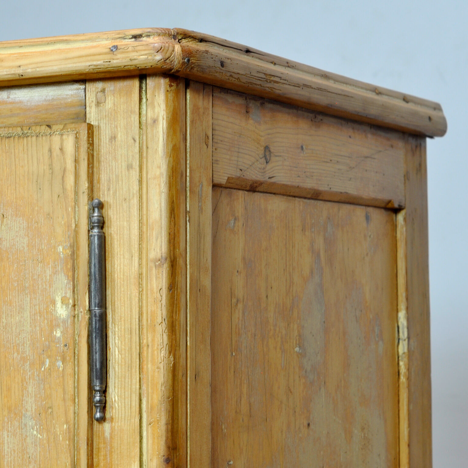 Rustic european pine ice cabinet, circa 1910