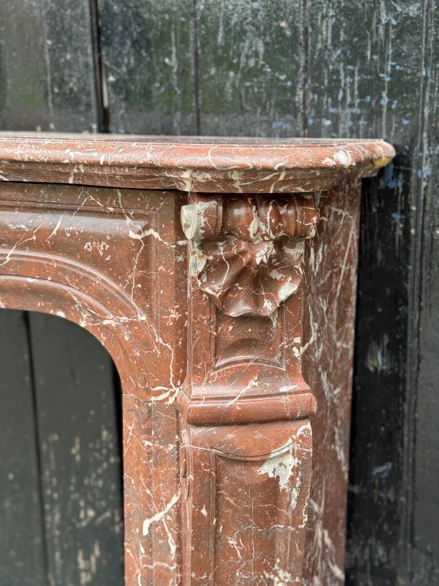 Louis XV Style Fireplace In Rance Marble, Circa 1880