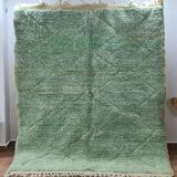 Modern Moroccan rug in green wool
