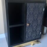Black and gold Art Deco bedside table