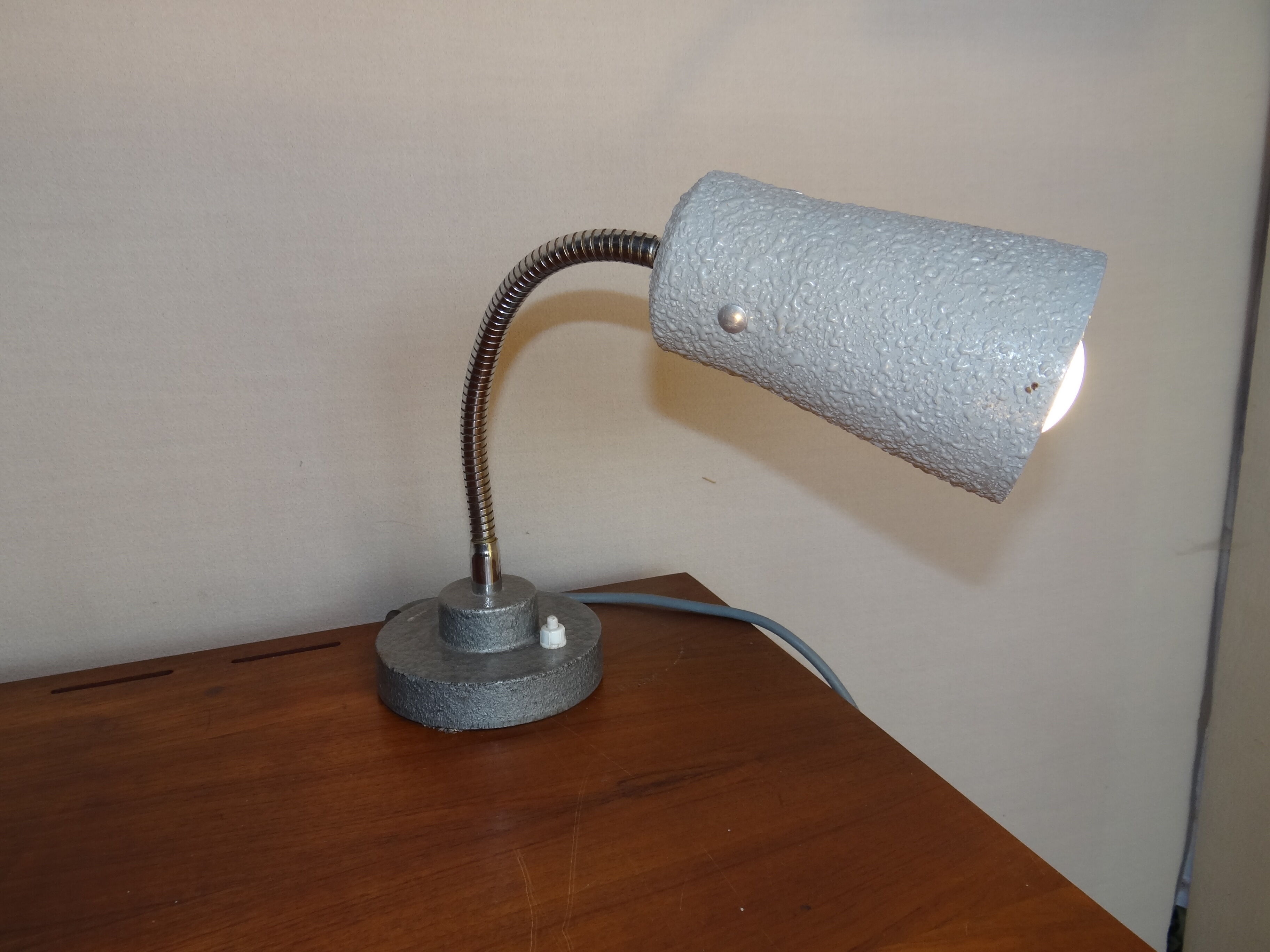desk lamp, 1960 grey, granite paint