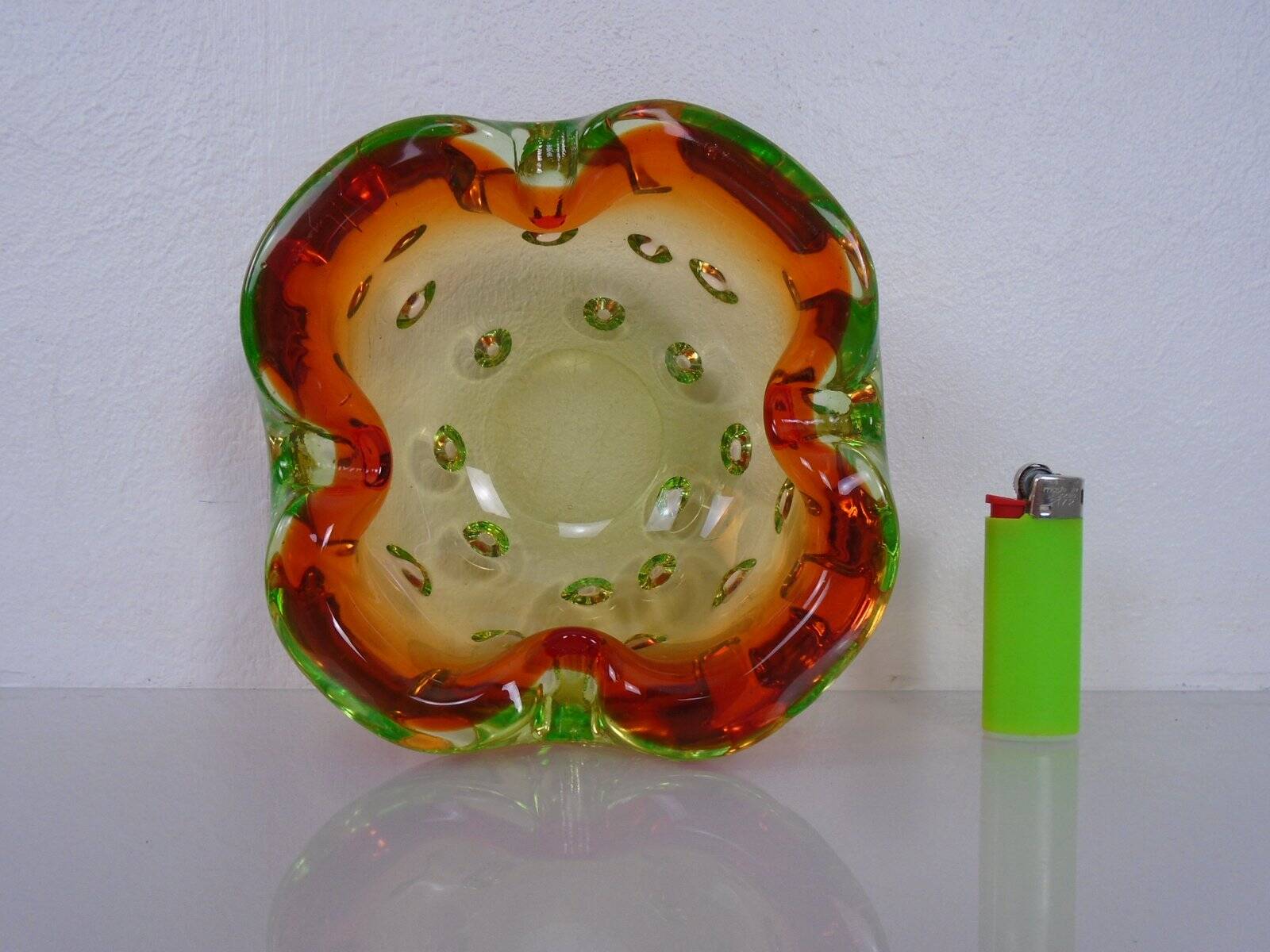 Sommerso Murano Glass Ashtray, Italy, 1960s