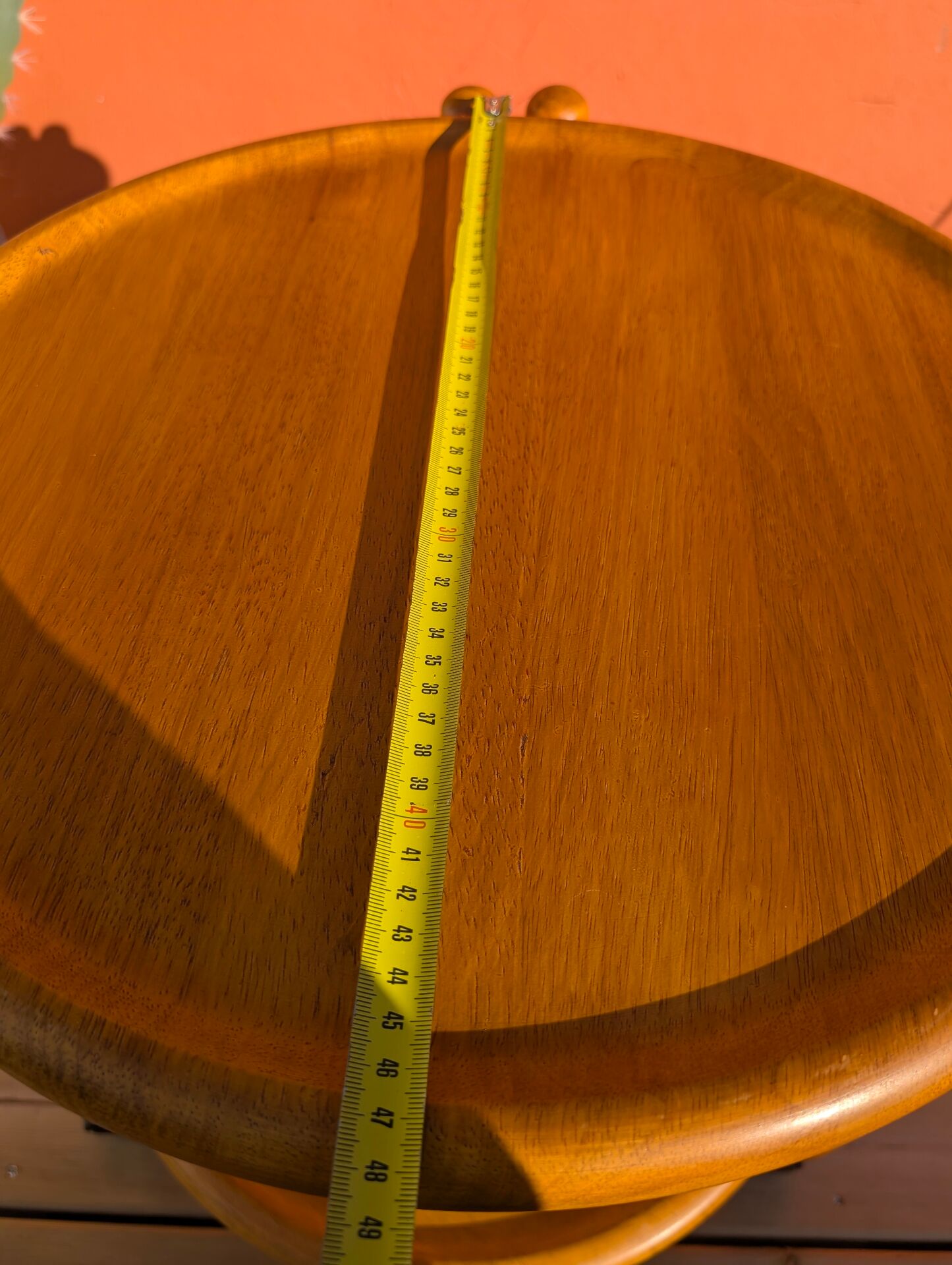 Side table with 2 trays on wheels, foldable, light wood (beech)