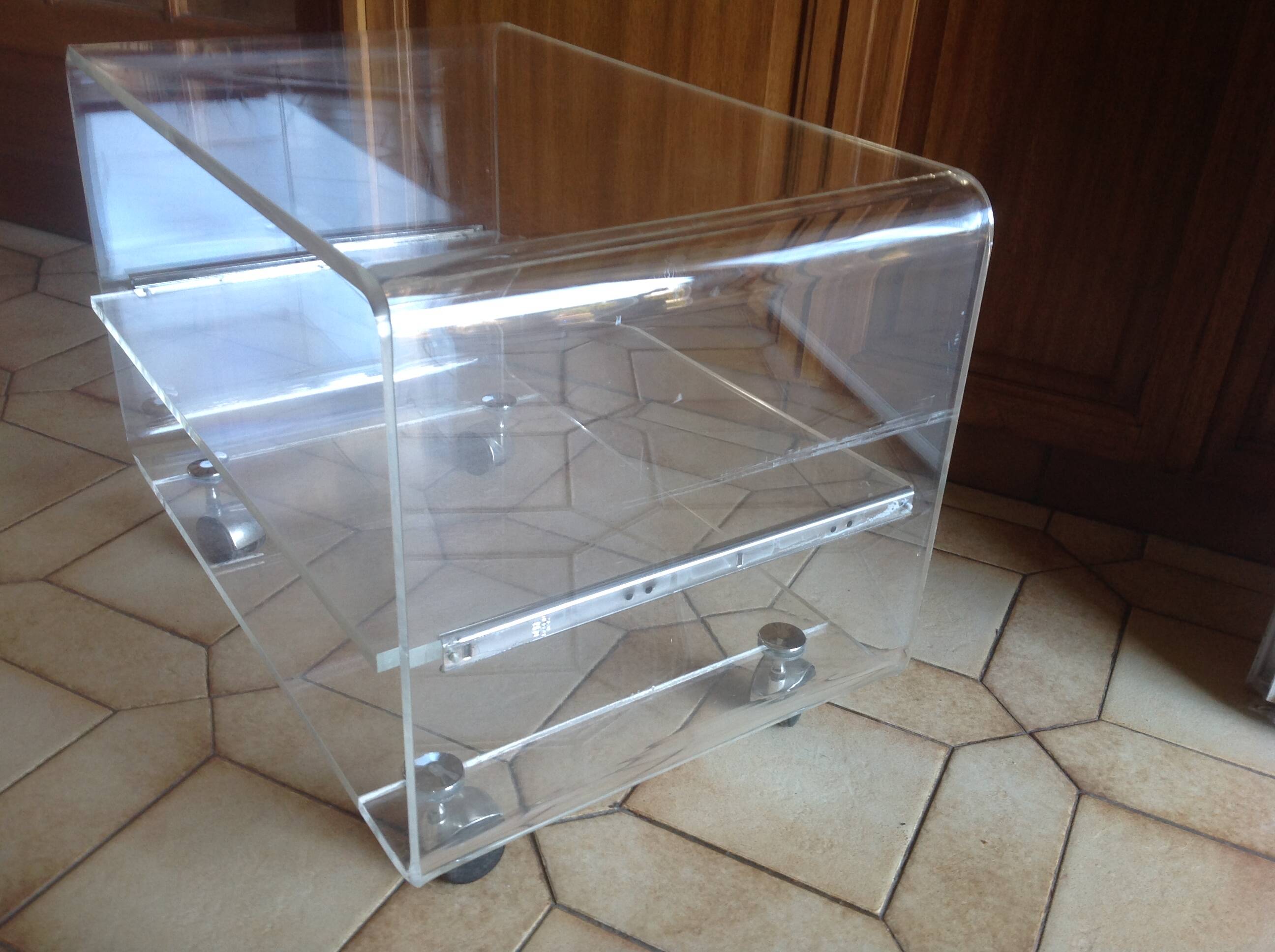 Vintage plexiglass coffee table David Lange 1970s