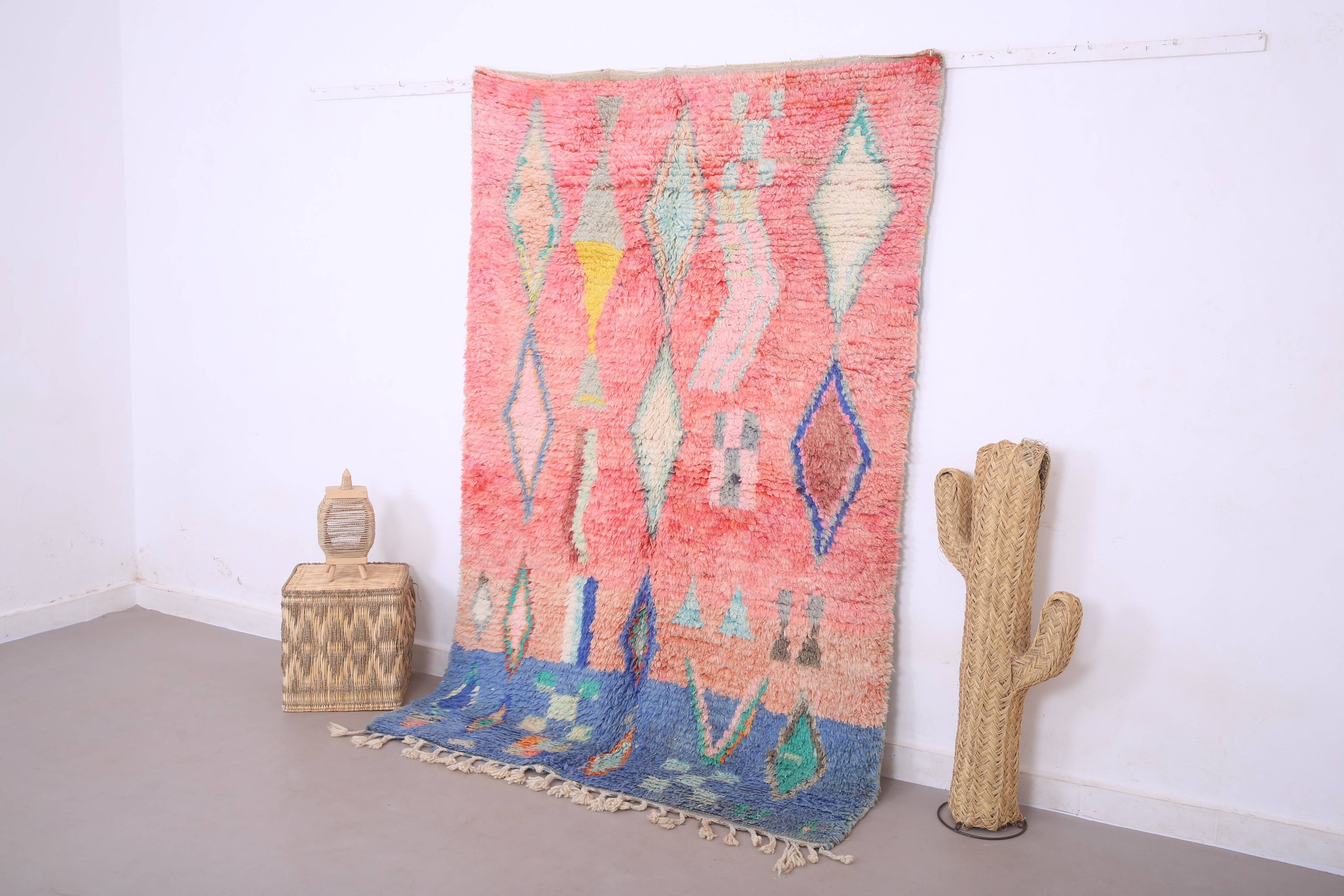 Vintage Moroccan Rug 154 x 231 cm - Abstract Berber Rug - Wool Rug Handmade