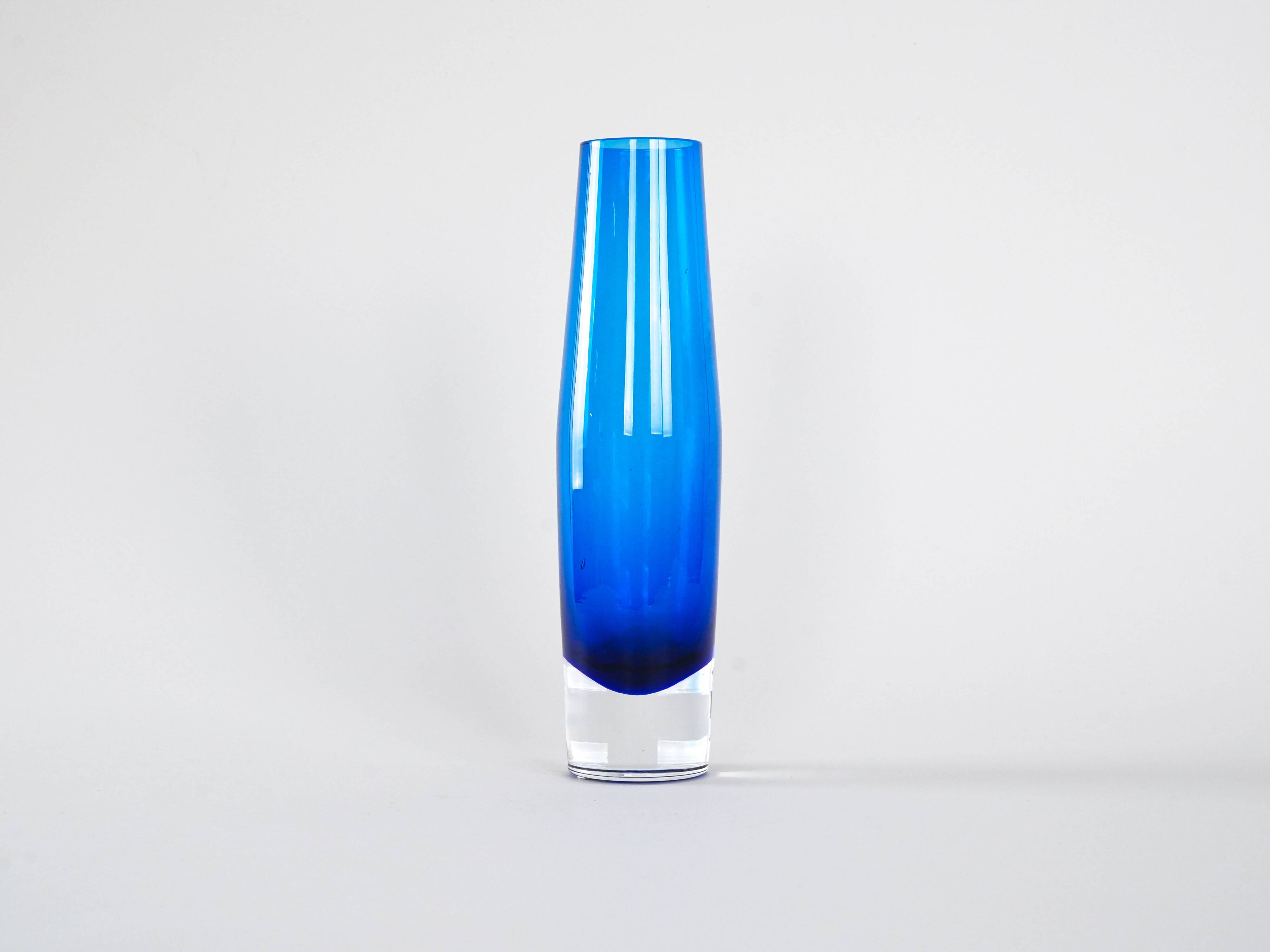 Cobalt glass vase, Danish design, 1960s, production: Denmark