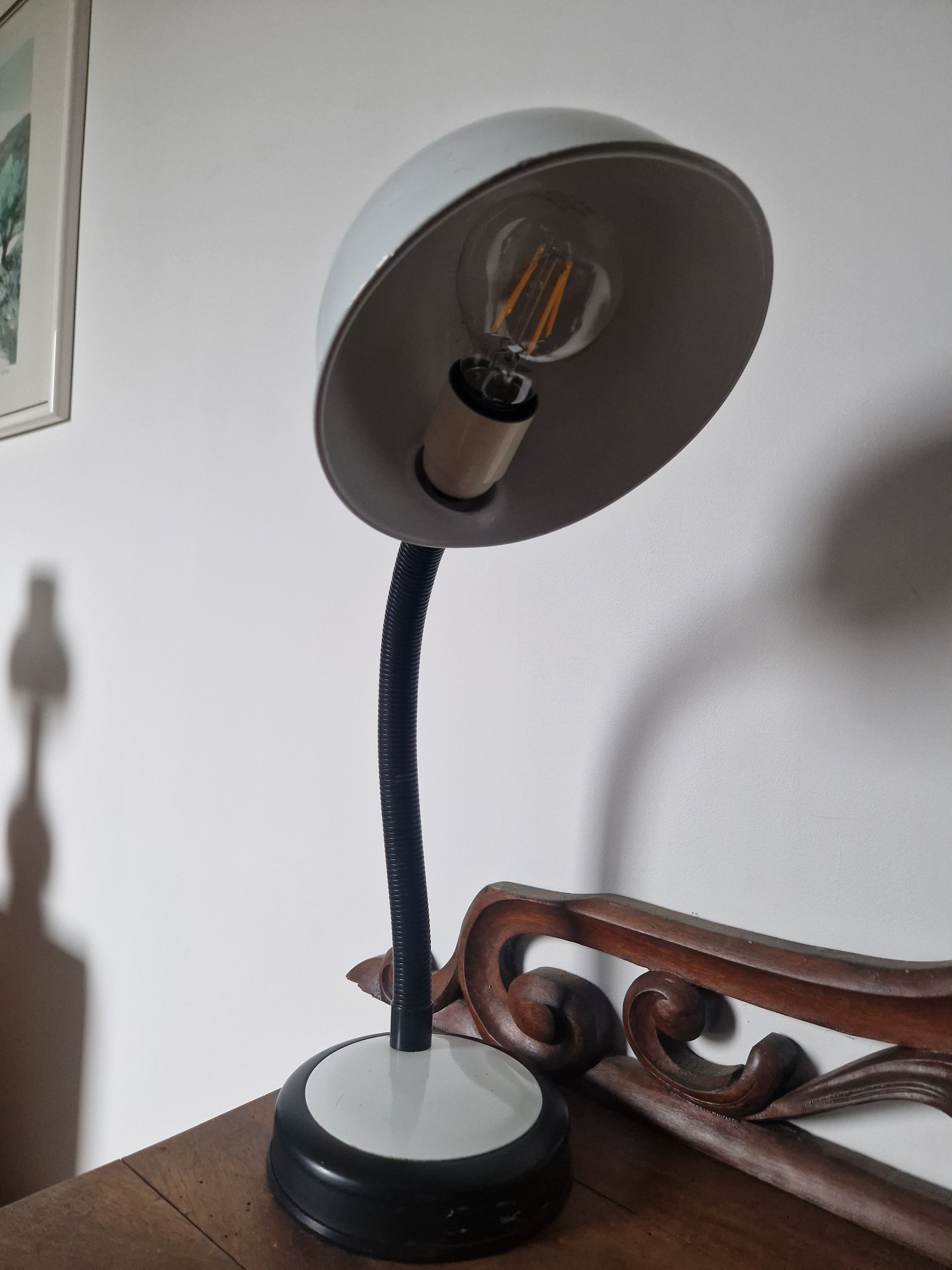 Black and white vintage desk lamp