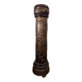 Vintage wooden column with carving