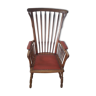 wicker and leather high chair