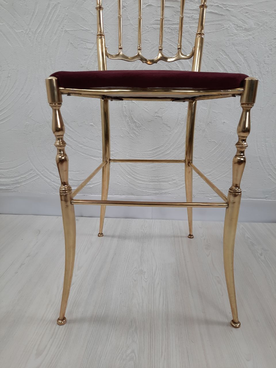 Pair of chiavarine chairs, brass