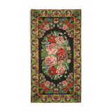 Handwoven Vintage Bessarabian Black Kilim 218 cm x 387 cm - 23259