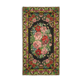 Tissé à la main Vintage Bessarabian Black Kilim 218 cm x 387 cm - 23259