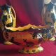 Art deco fireplace set in orchies faience (3 pieces)