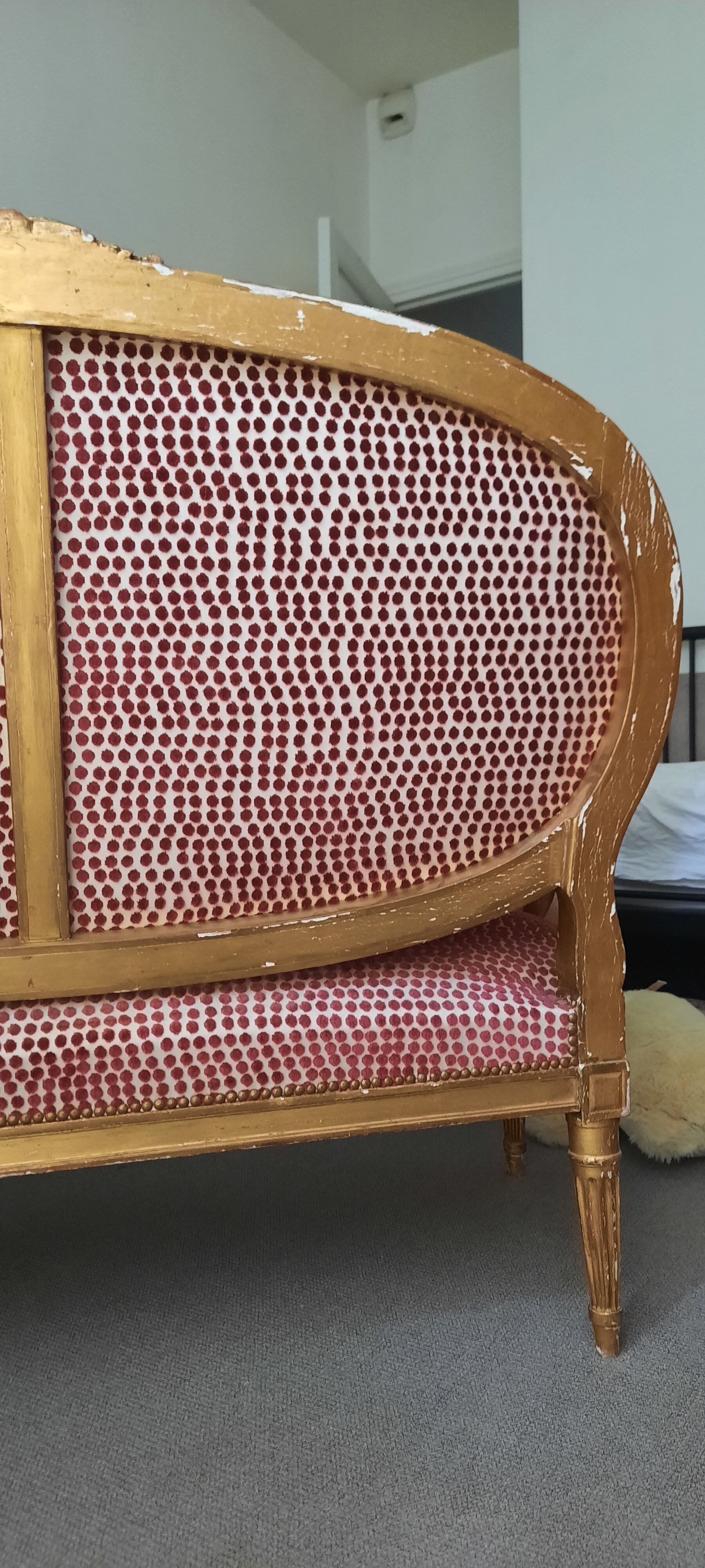 Louis XVI bench gilded wood