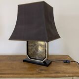 Pair of brass and gold-plated lamps by George Mathias, 1970
