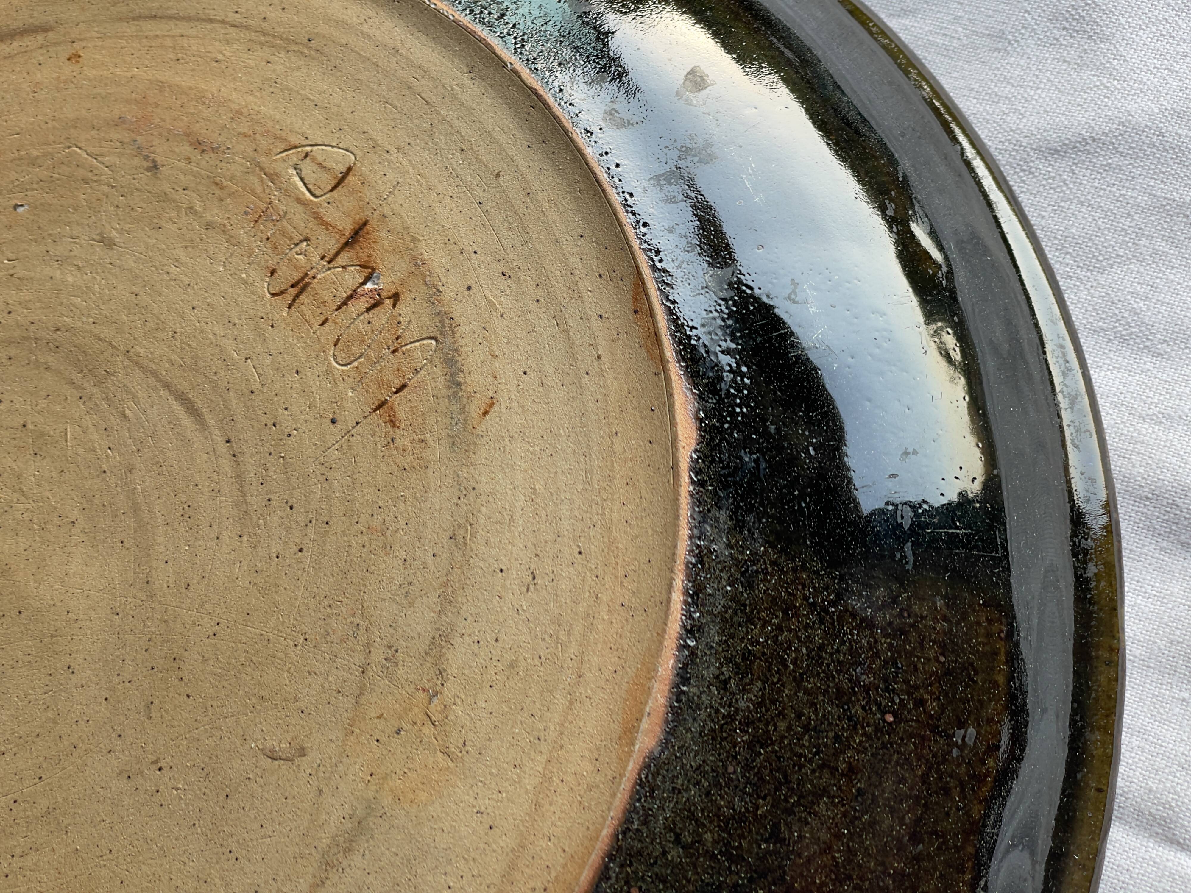 Large Pichon stoneware dish 1960