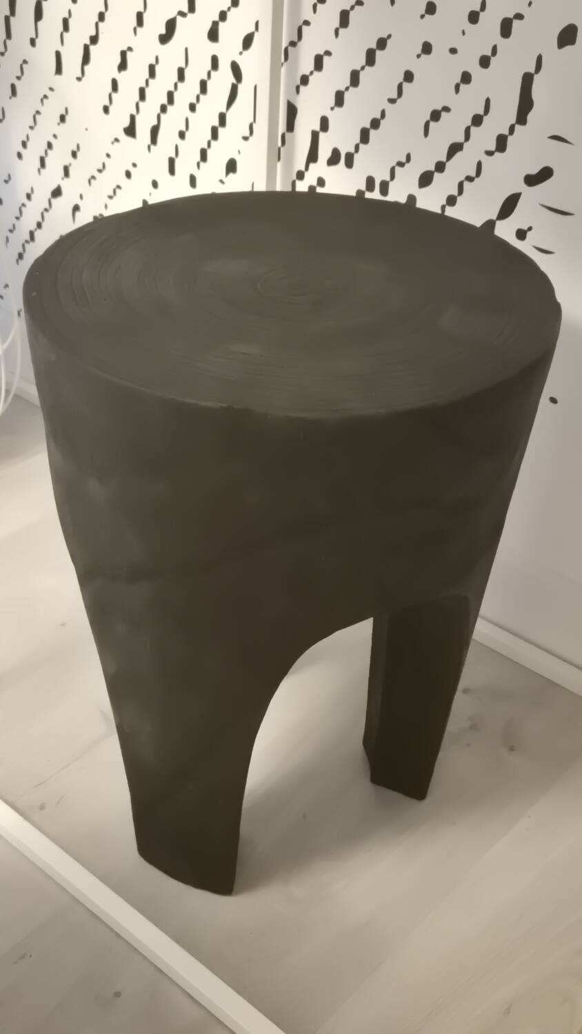 Burnt wood stool shou sugi ban