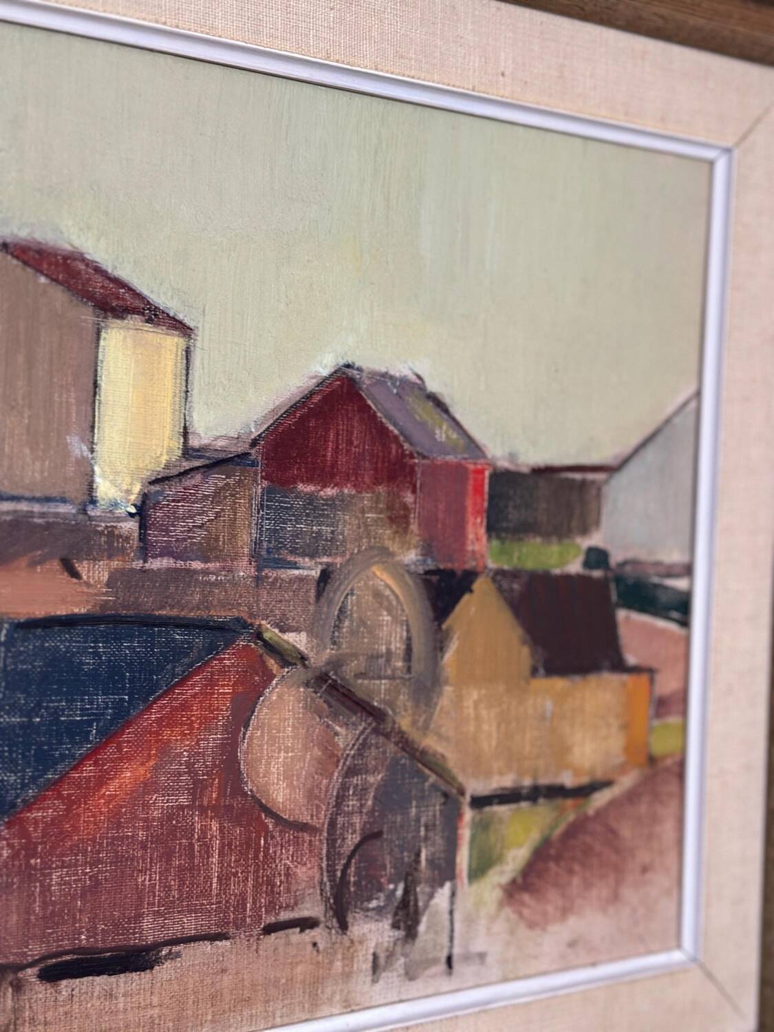 Oil on Canvas –“Rural Landscape with Barns” by Gustav‑Adolf Johansson