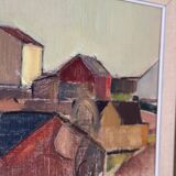 Oil on Canvas –“Rural Landscape with Barns” by Gustav‑Adolf Johansson