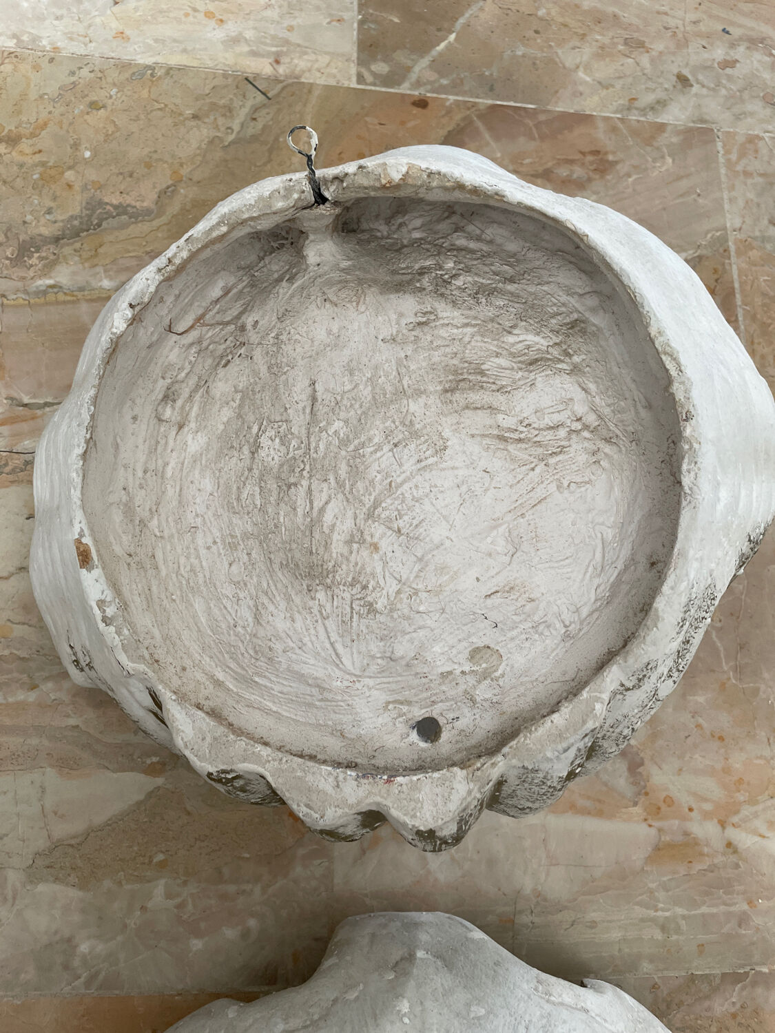 Duo of Art Deco plaster shell sconces