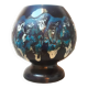 Vintage blue lava decor ceramic ball vase from the 1960s