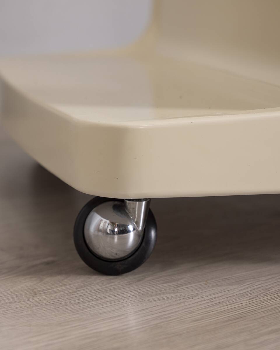 Vintage 1970s plastic and glass bar trolley by Marc Held for Prisunic