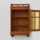 Art Deco oak wall cabinet with amber glazed door, Belgium ca. 1925