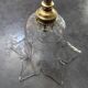 Antique swan neck wall lamp with brass and porcelain tulip lampshade