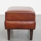 Pouf en cuir de mouton couleur cognac