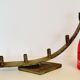 Imposing brutalist art brut iron metal chandelier