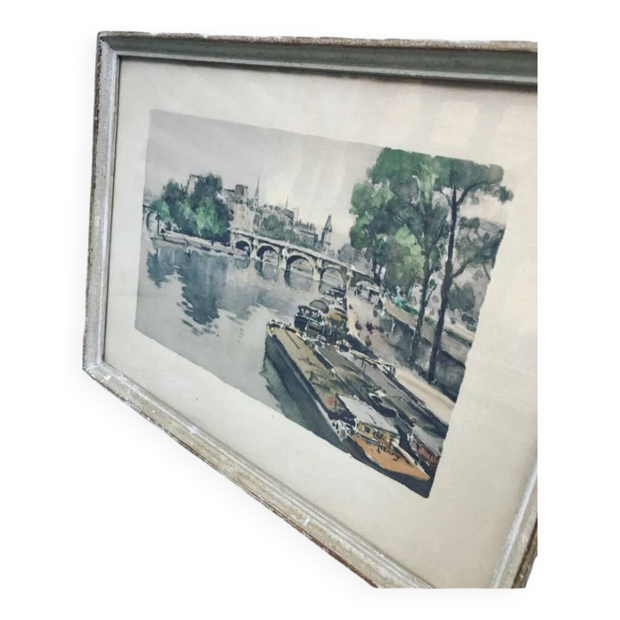 Aquarelle début 20ème siècle le Pont Neuf signée « Henry »