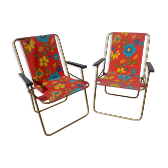 lot of 2 lafuma folding armchairs