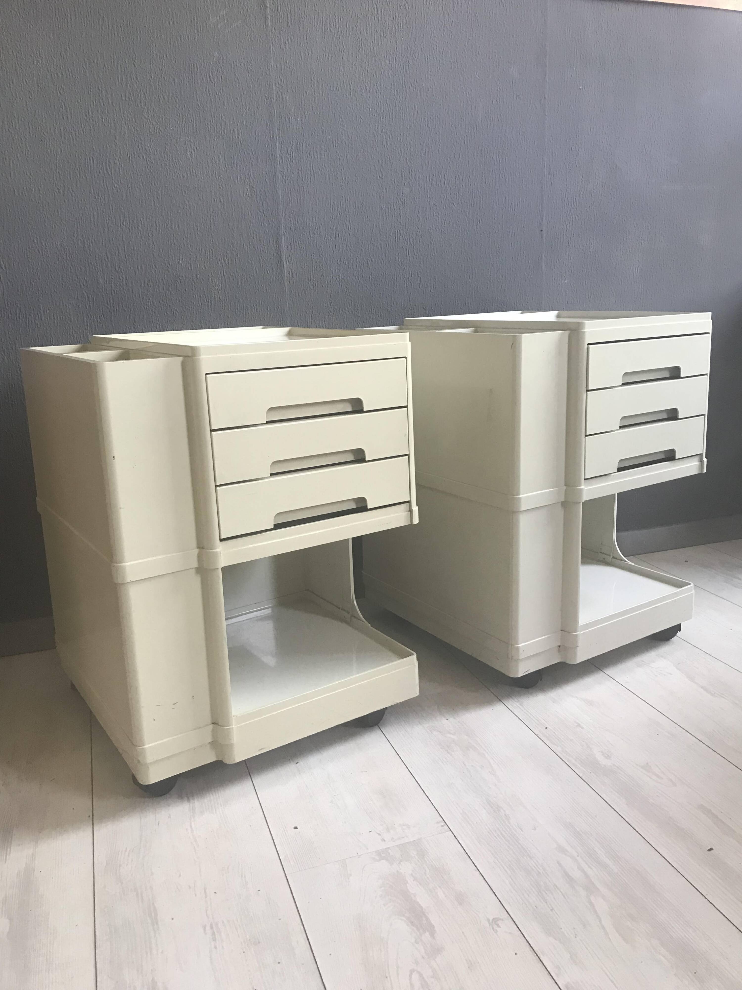 2 x Vintage Superstile Neolt Italy Storage Trolley