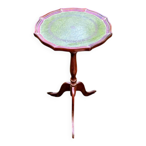 Guéridon en cuir vert