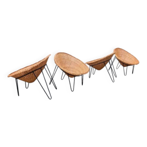 ensemble de 4 fauteuils - 1950