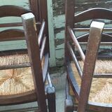 4 rustic chairs seated mulched